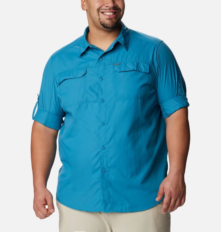 Men's Columbia Silver Ridge 2.0 Long Sleeve Shirts Blue | Plus Size CA-C4L68